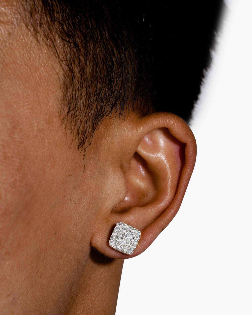 3 layer moissanite halo earrings 14k gold icecartel model