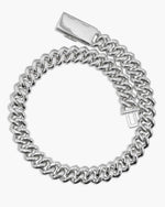 3 Row 20MM Prong Moissanite Cuban Link Chain 14K Gold - White Gold