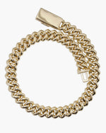 3 Row 20MM Prong Moissanite Cuban Link Chain 14K Gold - Yellow Gold