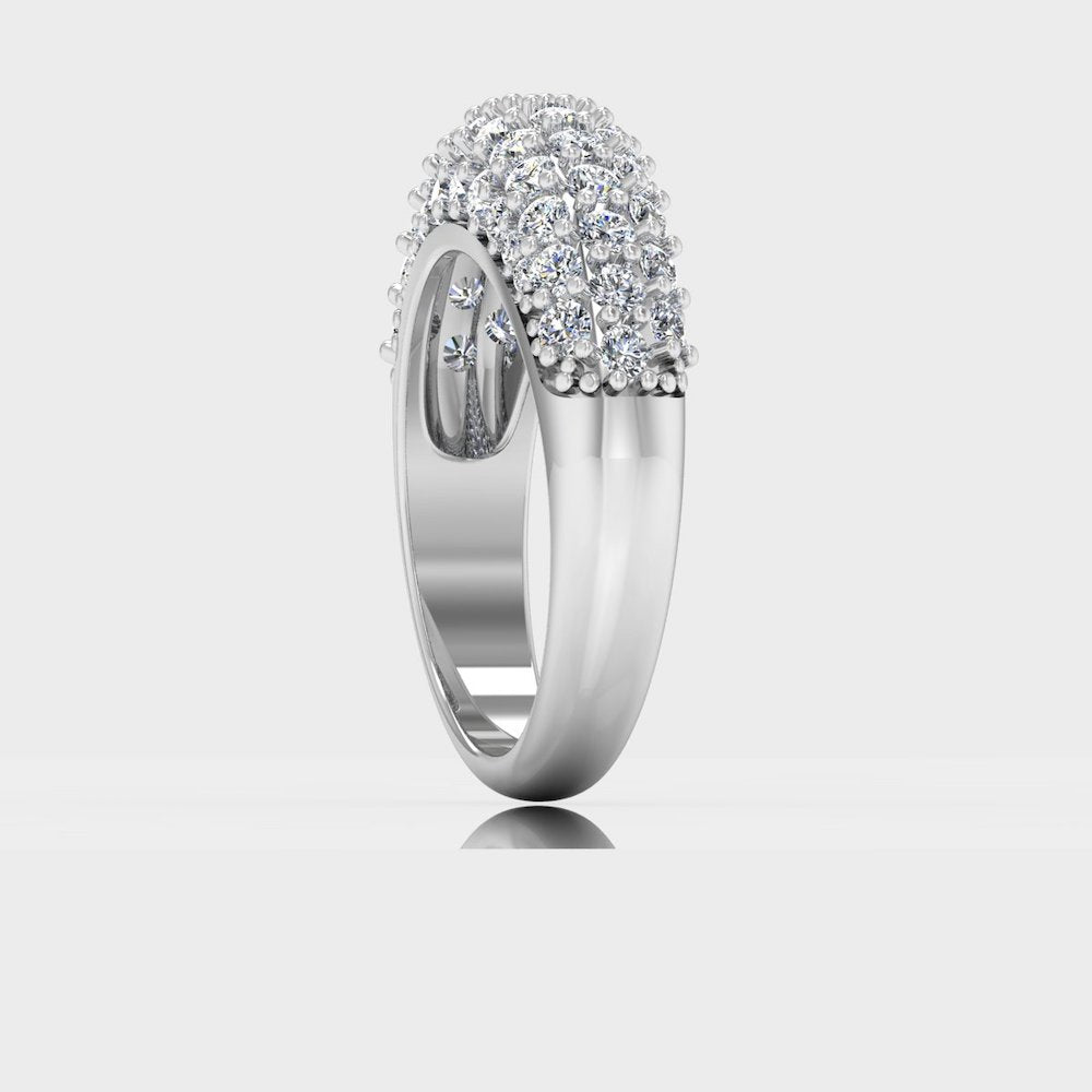 3-Row Pave Moissanite Engagement Ring edge