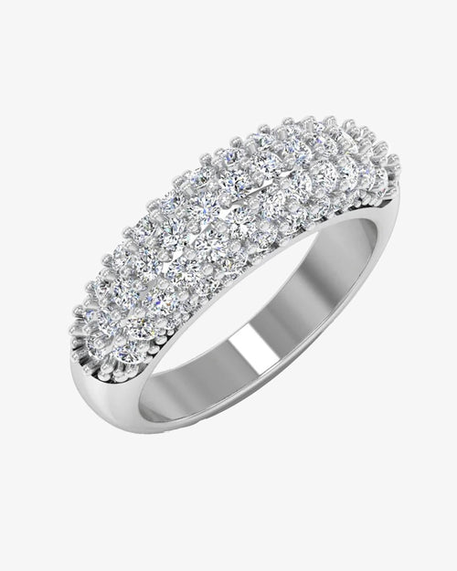 3 row pave moissanite engagement ring icecartel main angle