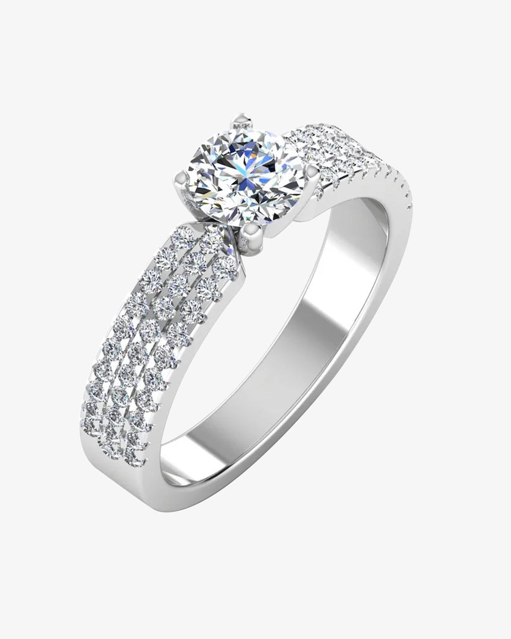3 row round cut prong moissanite engagement ring icecartel main