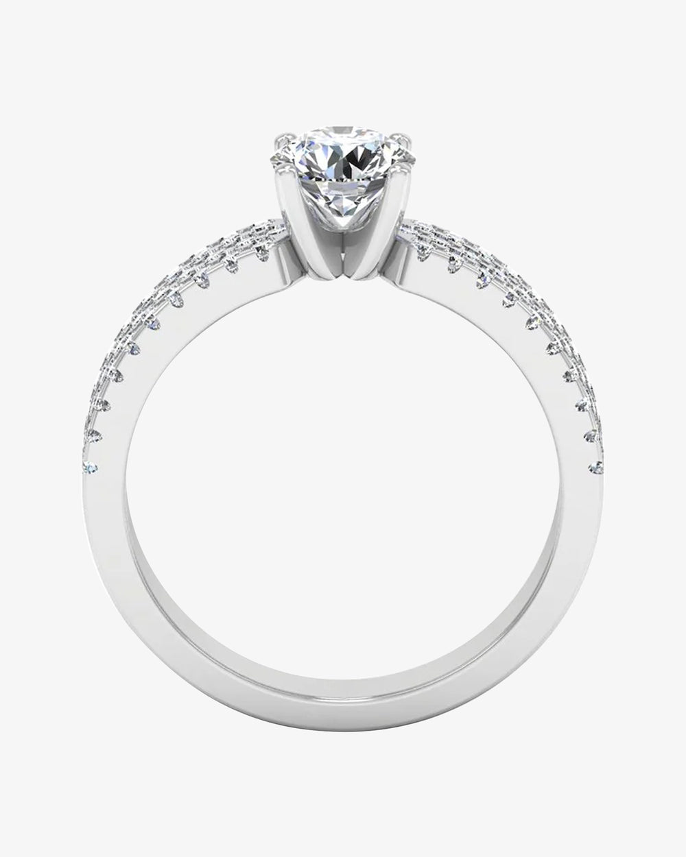 3 row round cut prong moissanite engagement ring icecartel o