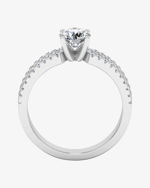 3 row round cut prong moissanite engagement ring icecartel o