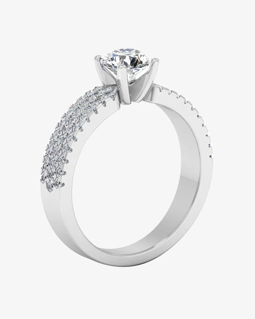 3 row round cut prong moissanite engagement ring icecartel side
