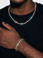 3MM Moissanite Tennis Chain + FREE Tennis Bracelet - Yellow Gold