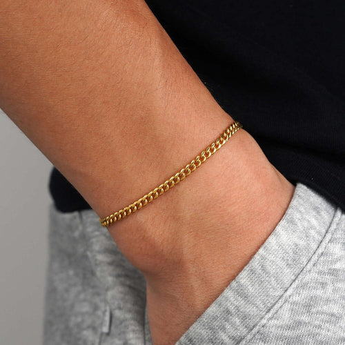 3mm cuban link bracelet 14k yellow gold icecartel model