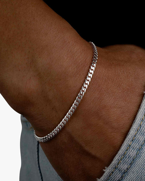 3mm cuban link bracelet silver icecartel model