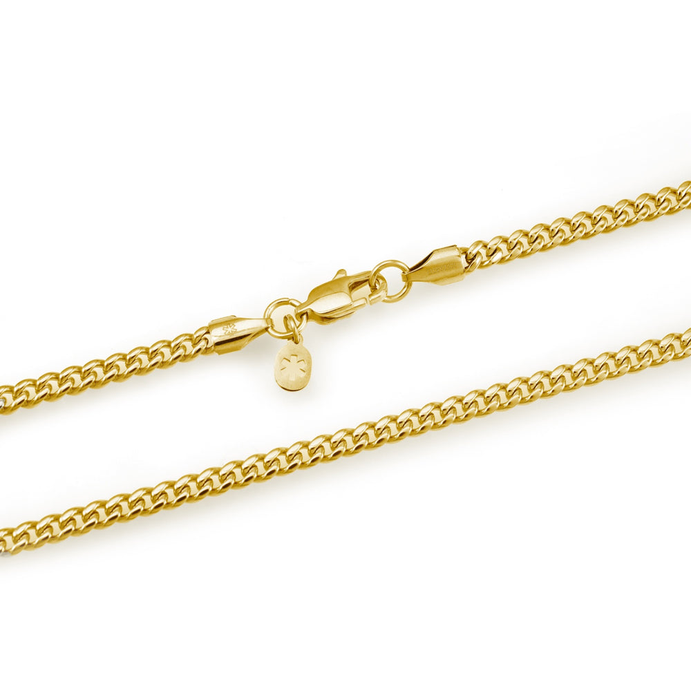 3mm cuban link chain 14k white gold lock2
