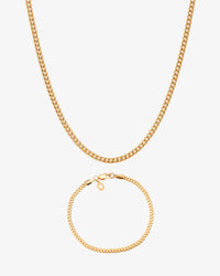 3mm cuban link chain and bracelet bundle 14k gold icecartel px main new