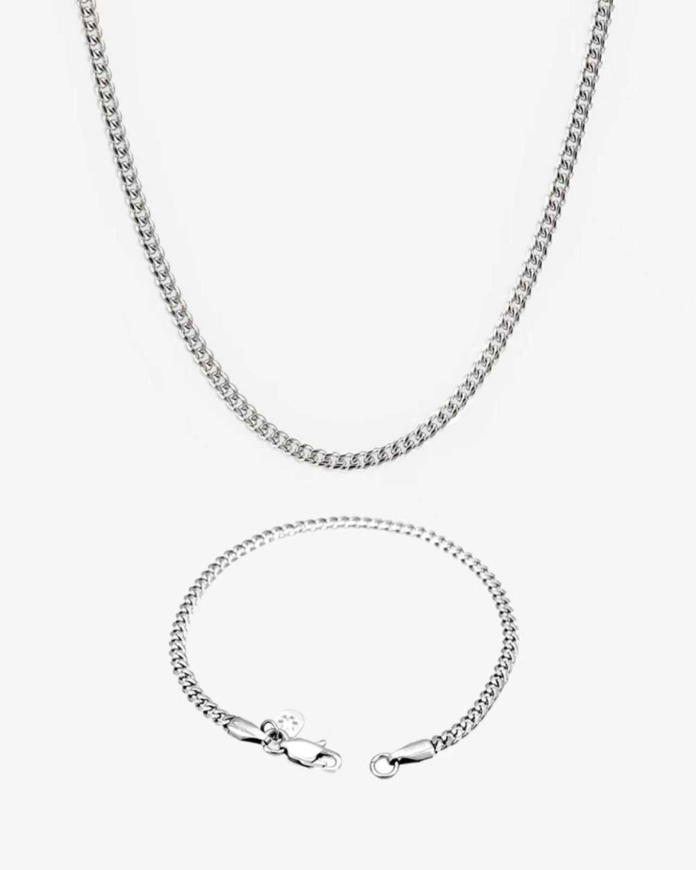 3mm cuban link chain and bracelet bundle silver icecartel px main new