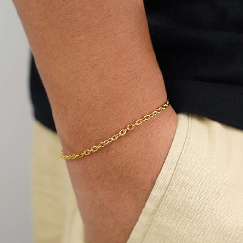 3mm curb link bracelet 14k yellow gold icecartel model