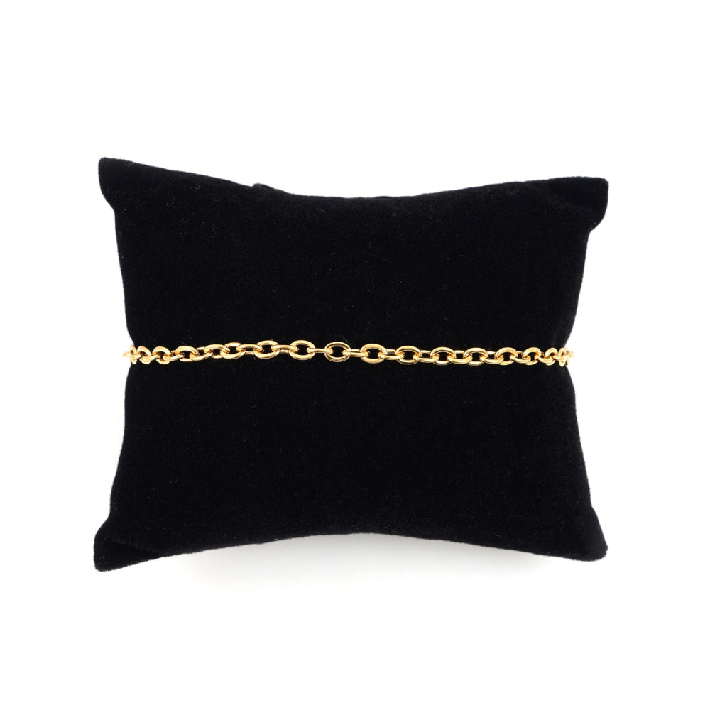 3mm curb link bracelet 14k yellow gold icecartel pillow