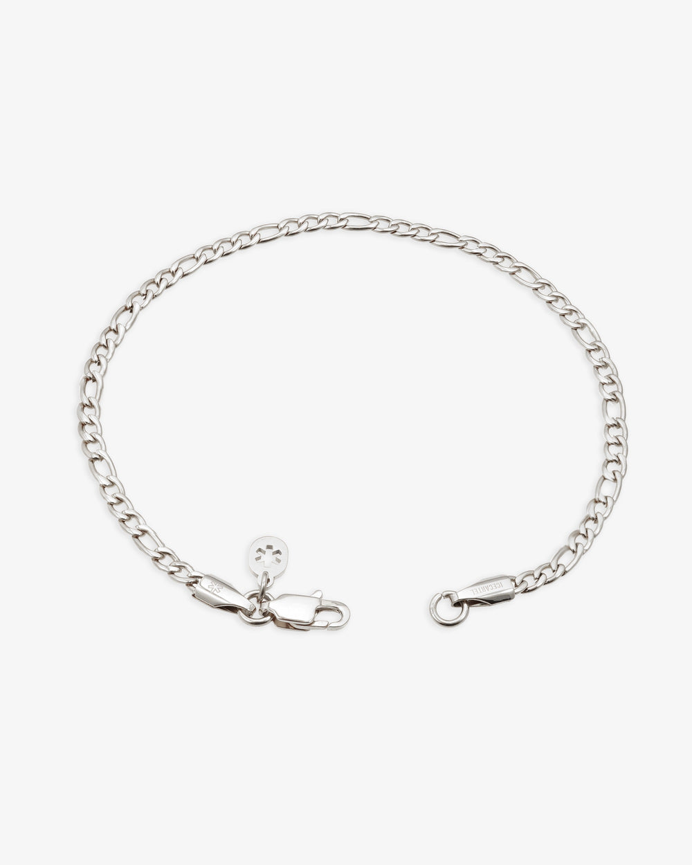3mm figaro bracelet 14k white gold icecartel lock new