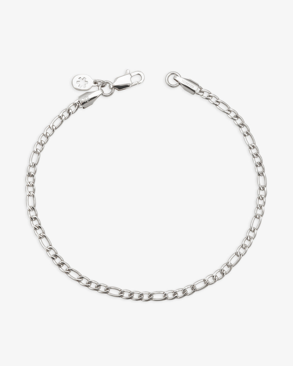 3mm figaro bracelet 14k white gold icecartel main new