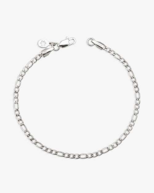 3mm figaro bracelet 14k white gold icecartel main new
