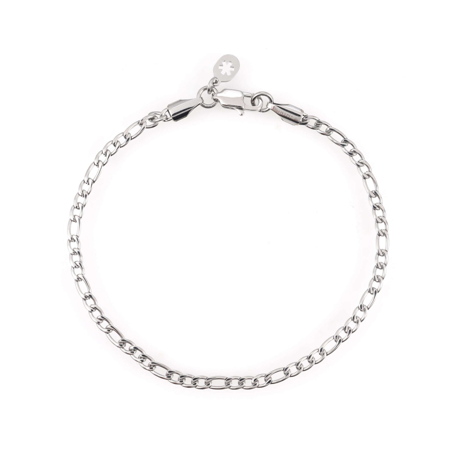 3mm figaro bracelet 14k white gold icecartel main