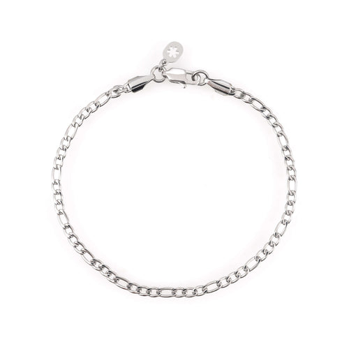 3mm figaro bracelet 14k white gold icecartel main
