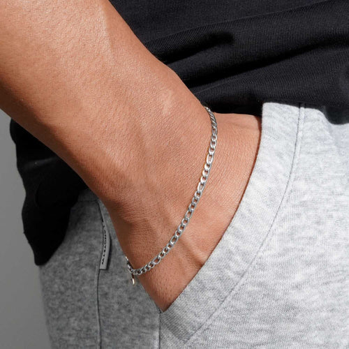 3mm figaro bracelet 14k white gold icecartel model