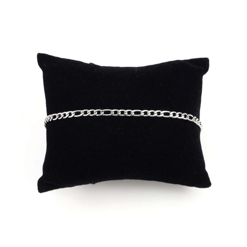3mm figaro bracelet 14k white gold icecartel pillow