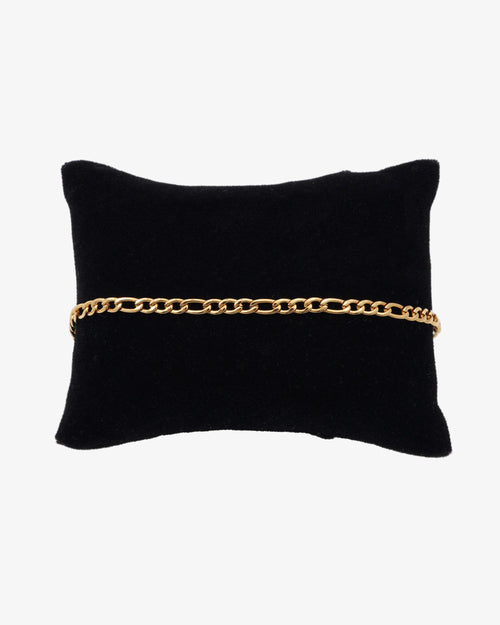 3mm figaro bracelet 14k yellow gold icecartel display new