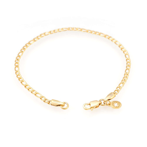 3mm figaro bracelet 14k yellow gold icecartel o