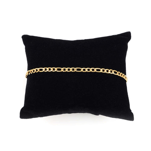 3mm figaro bracelet 14k yellow gold icecartel pillow