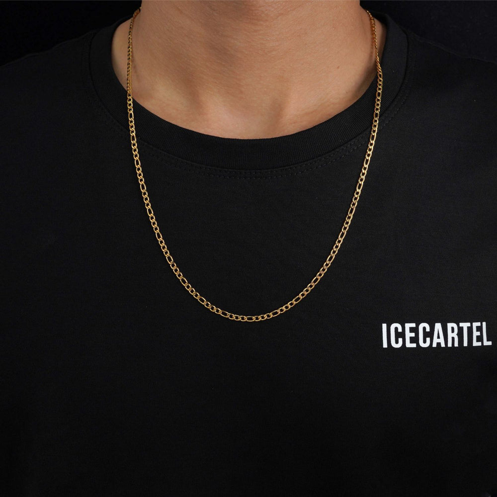 3mm figaro chain 14k yellow gold icecartel model