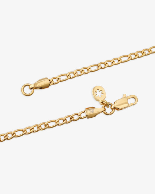3mm figaro chain 14k yellow gold icecartel new clasp