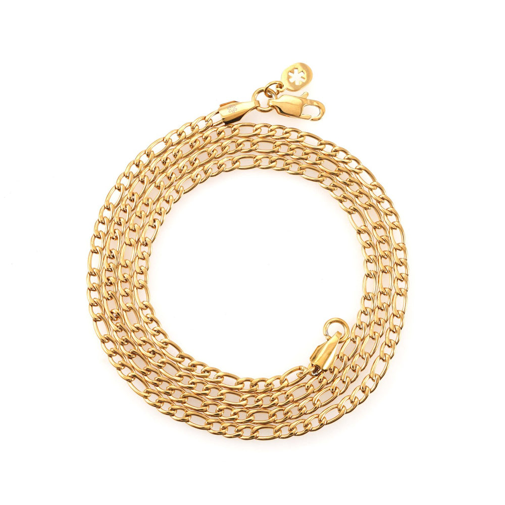 3mm figaro chain 14k yellow gold icecartel up