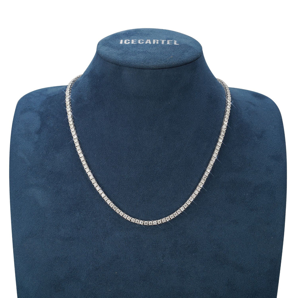 3mm moissanite tennis chain 14k white gold icecartel mannequin