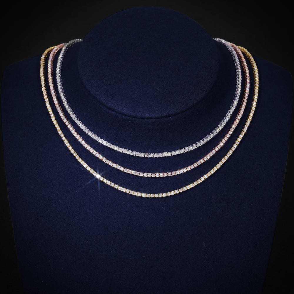 3MM Moissanite Tennis Chain all colors