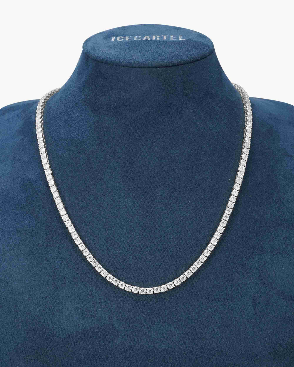 3MM Moissanite Tennis Chain + FREE Tennis Bracelet - White Gold