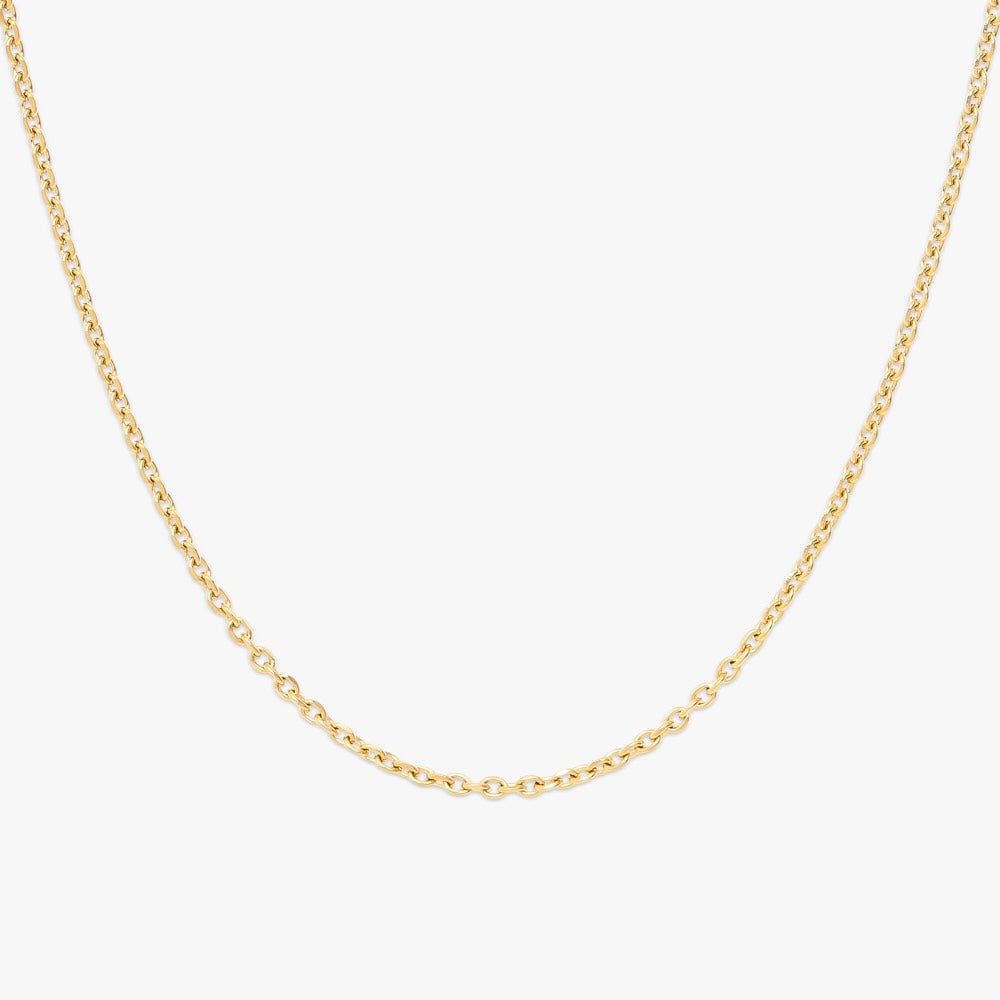 3mm solid gold cable link chain