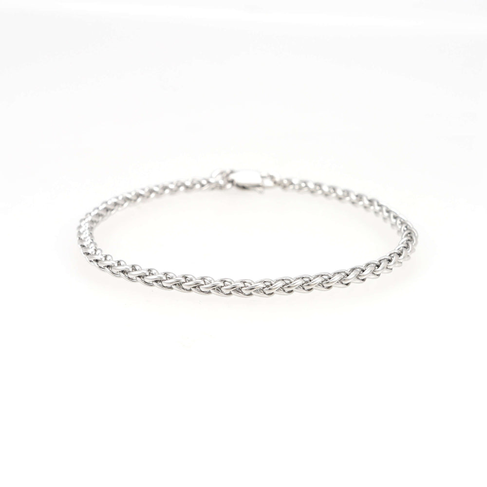 3mm wheat link bracelet 14k white gold icecartel main
