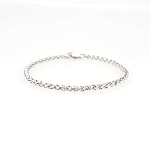 3mm wheat link bracelet 14k white gold icecartel main