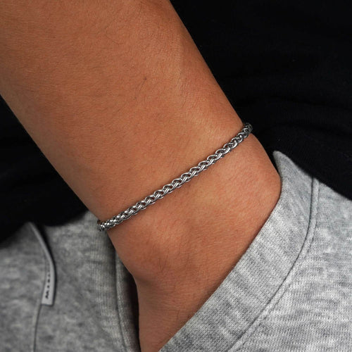 3mm wheat link bracelet 14k white gold icecartel model