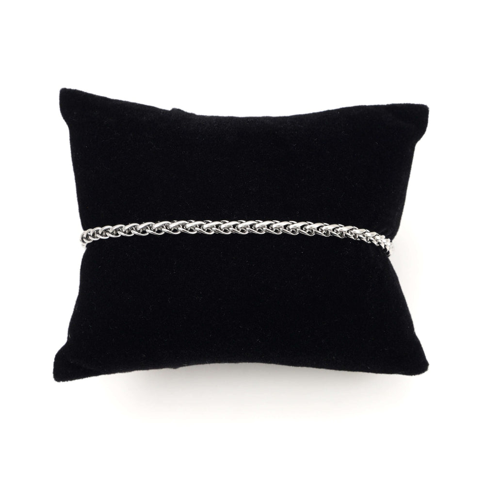 3mm wheat link bracelet 14k white gold icecartel pillow