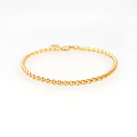 3mm wheat link bracelet 14k yellow gold icecartel main