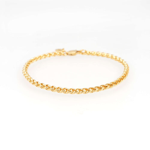 3mm wheat link bracelet 14k yellow gold icecartel main