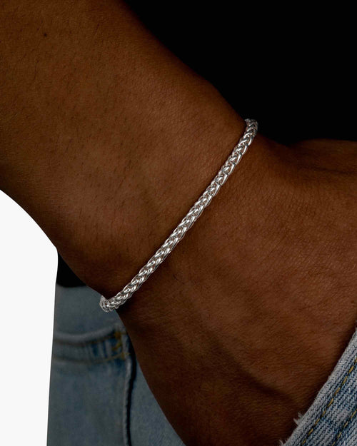 3mm wheat link bracelet silver icecartel model