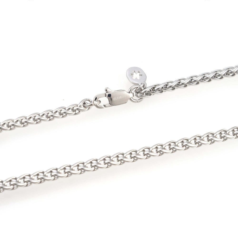 3mm wheat link chain 14k white gold icecartel lock