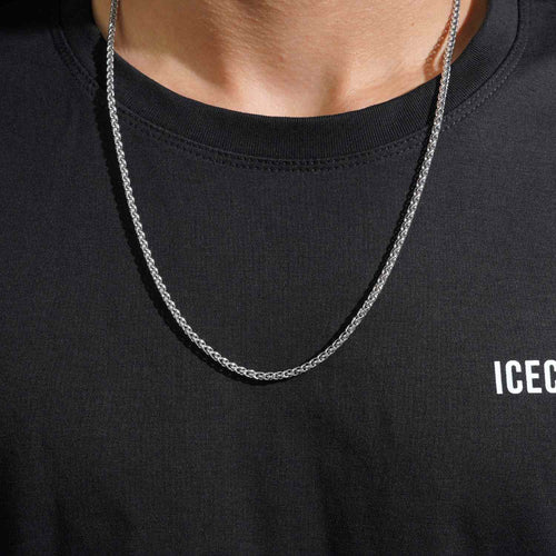 3mm wheat link chain 14k white gold icecartel model
