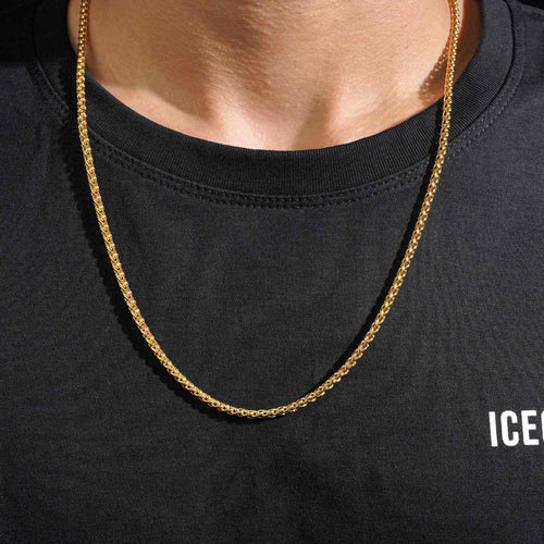 3mm wheat link chain 14k yellow gold icecartel model