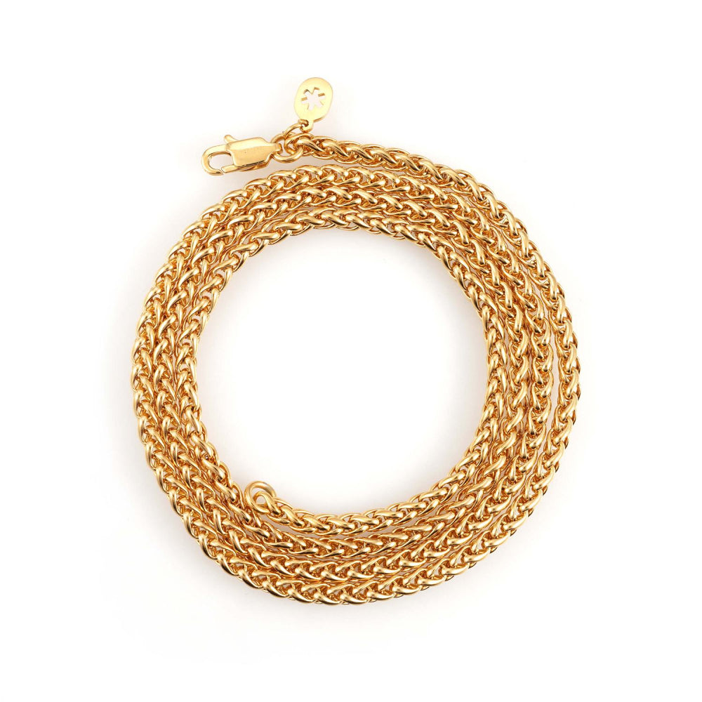 3mm wheat link chain 14k yellow gold icecartel up