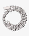 4-Row 15MM Moissanite Cuban Link Chain 14K Gold - White Gold