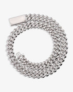 4-Row 15MM Moissanite Cuban Link Chain 14K Gold - White Gold