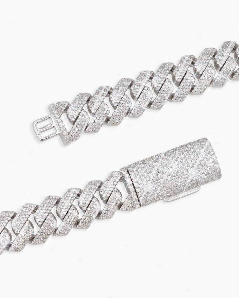 4 row 15mm moissanite cuban link chain 14k icecartel lock