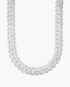 4-Row 15MM Moissanite Cuban Link Chain 14K Gold - White Gold