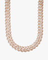 4-Row 15MM Moissanite Cuban Link Chain 14K Gold - Rose Gold